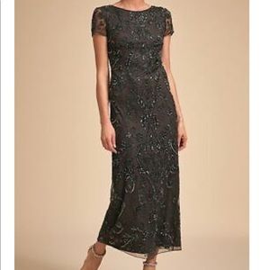 NEW BHLDN Easton Dress Size 10 Charcoal Beaded, Stretch, Mother of Bride/Groom